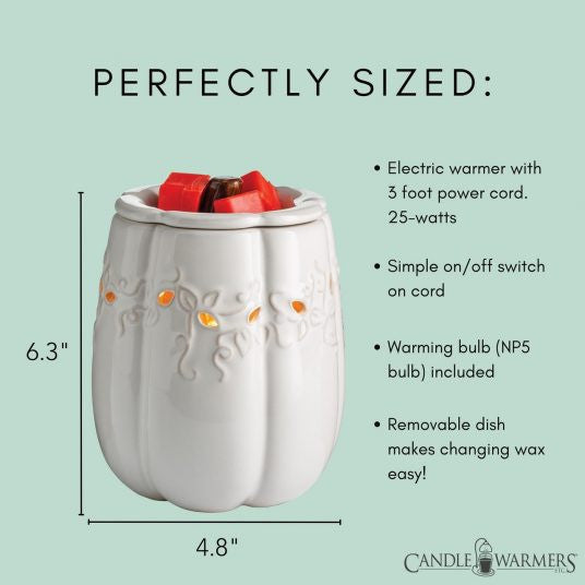 Candle Warmers Etc. White Pumpkin Illumination Fragrance Warmer