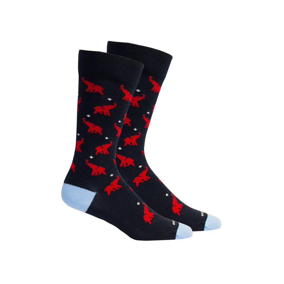Brown Dog Men's Reagan Elephant Socks - Navy