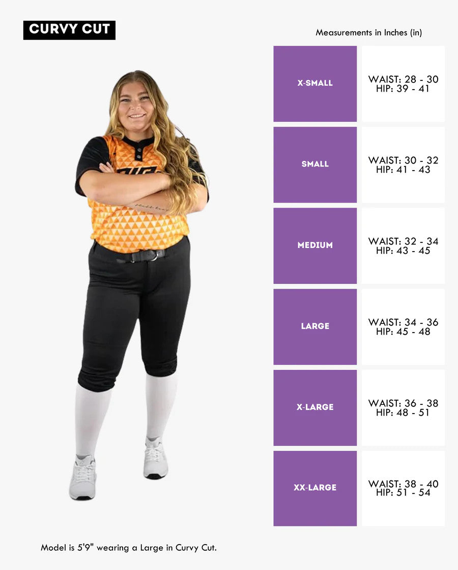 Rip-It Women's Revolution Softball Pants - Curvy - Black