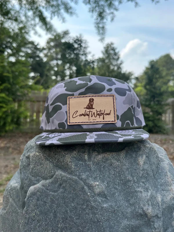 Combat Waterfowl Lab Patch Grandpa Rope Hat - Marsh Duck Camo