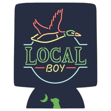 Local Boy Neon Duck Latte Koozie - Navy
