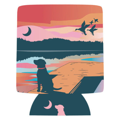 Local Girl Lab on Dock Koozie - Pink