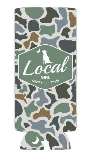 Local Girl Badge Slim Koozie - Localflage Bluff