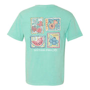 Southern Fried Cotton Women's Sweet Stamps Tee - Chalky Mint