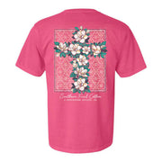 Southern Fried Cotton Women's Magnolia Cross Tee - Crunchberry