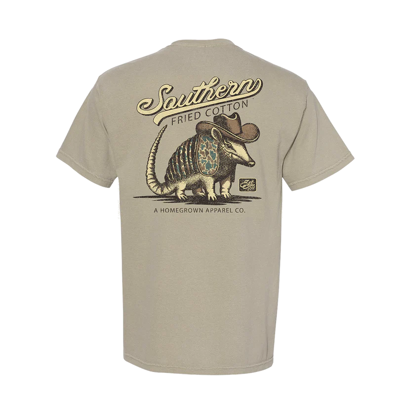 Southern Fried Cotton Men's Armadillo Tee - Sandstone