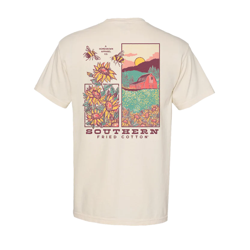 Southern Fried Cotton Women's Sunflower Fields Forever Tee - Ivory
