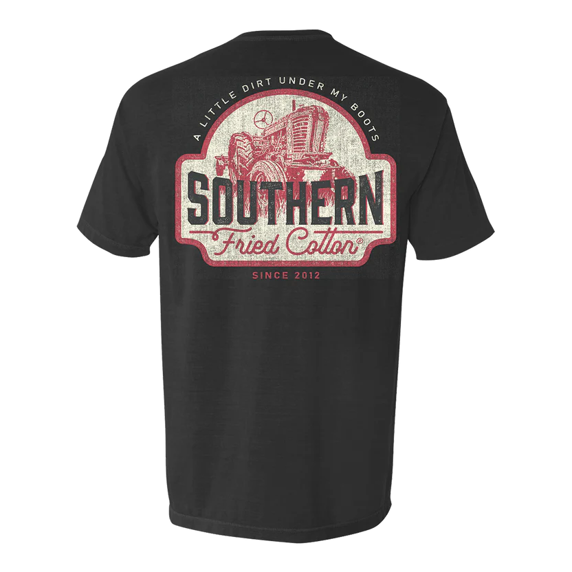 Southern Fried Cotton men's A Little Dirt Under My Boots Tee - Graphite