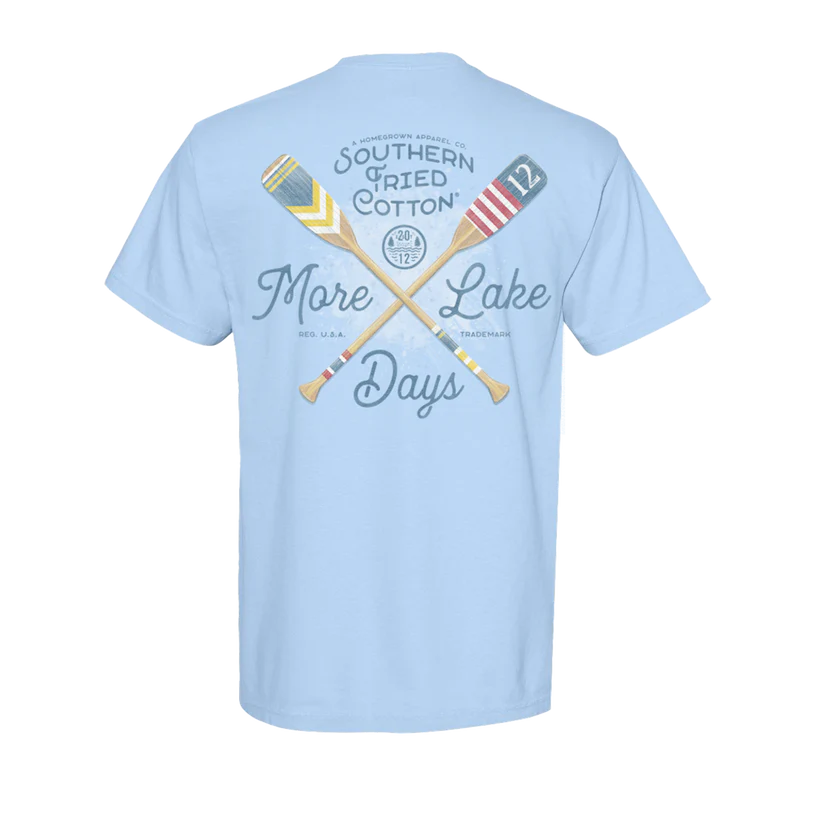 Southern Fried Cotton Men's More Lake Days, Please Tee - Hydrangea