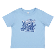 Southern Fried Cotton Toddler Howdy' Y'all Tee - Light Blue