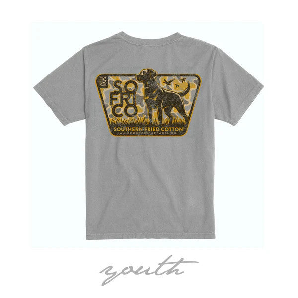 Southern Fried Cotton Youth Duck Camo Tee - Granite
