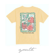 Southern Fried Cotton Youth Strawberry Stamp Tee - Butter