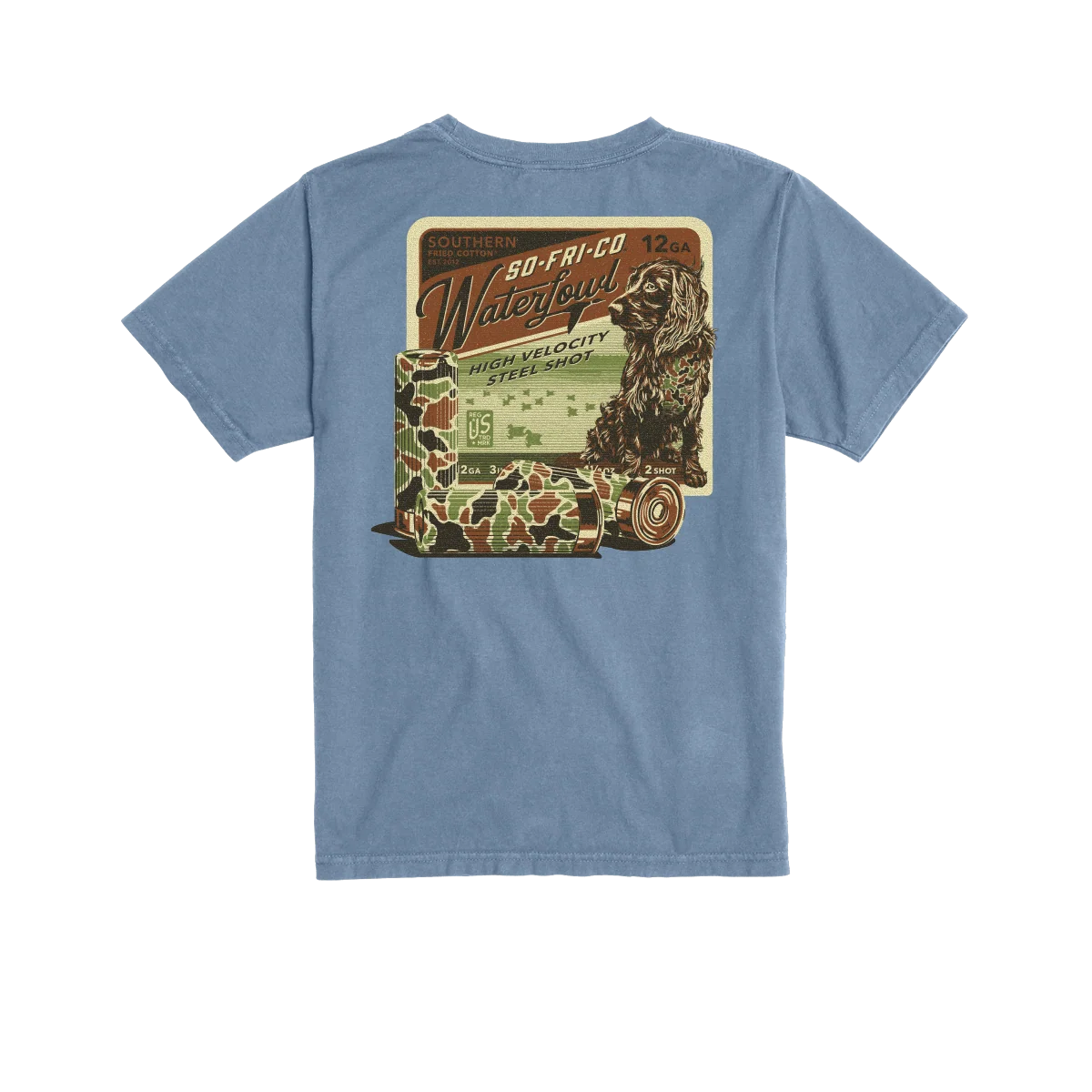 Southern Fried Cotton Youth Waterfowl Tee - Ice Blue