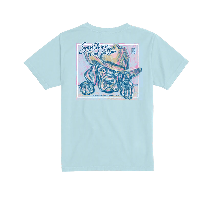 Southern Fried Cotton Youth Howdy Y'all Tee - Chambray
