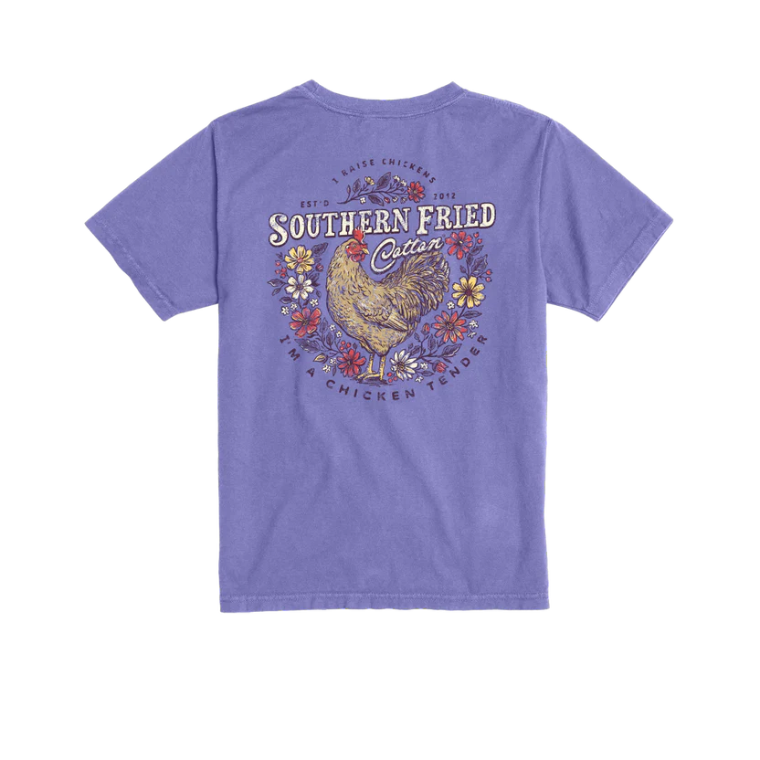 Southern Fried Cotton Youth Chicken Tender Tee - Violet