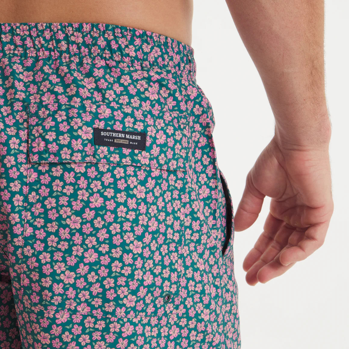 Southern Marsh Harbor Swim Trunk Azalea Way - Navy & Champions Green