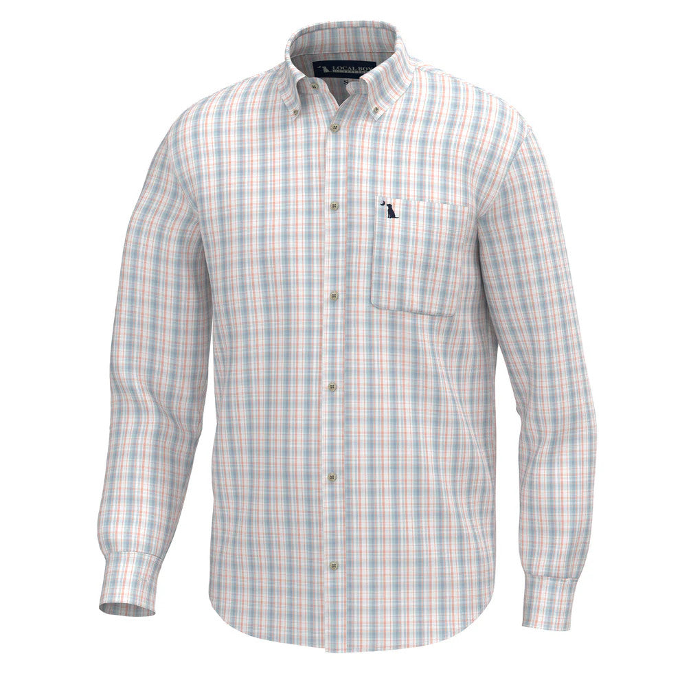 Local Boy Men's Lee Dress Shirt - Lavender/Light Blue/Salmon