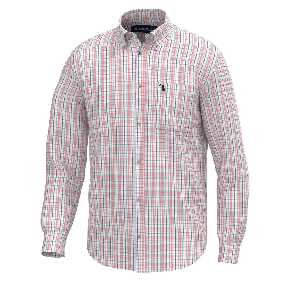 Local Boy Men's Buffkin Dress Shirt - Spearmint/Plum/Pink