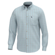 Local Boy Men's Buffkin Dress Shirt - Teal/Aqua/Salmon