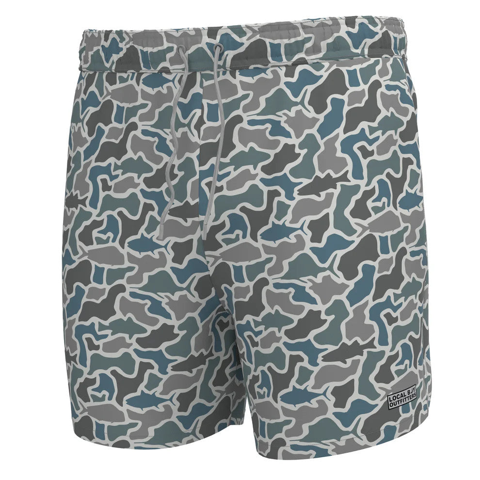 Local Boy Youth Bayview Swim Trunk - Fish Camo