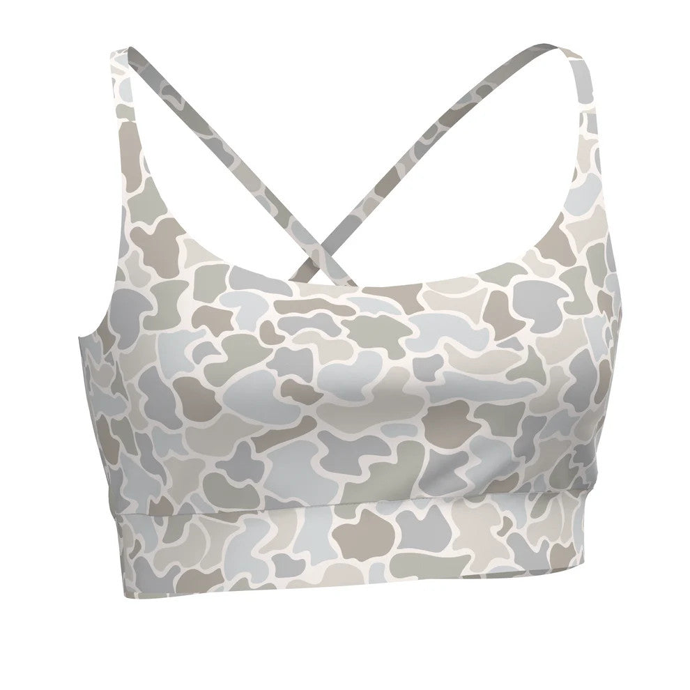 Local Girl Sports Bra - Forest Camo Saltwater