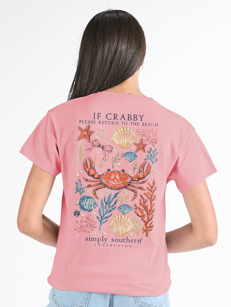 Simply Southern Women's Crabby Tee - Tea Rose