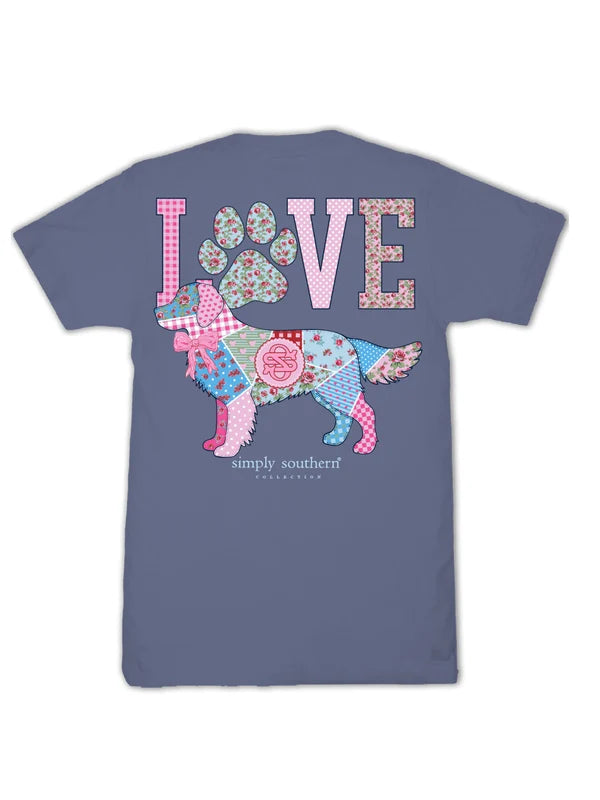 Simply Southern Youth Girls Dog Love Tee - Denim