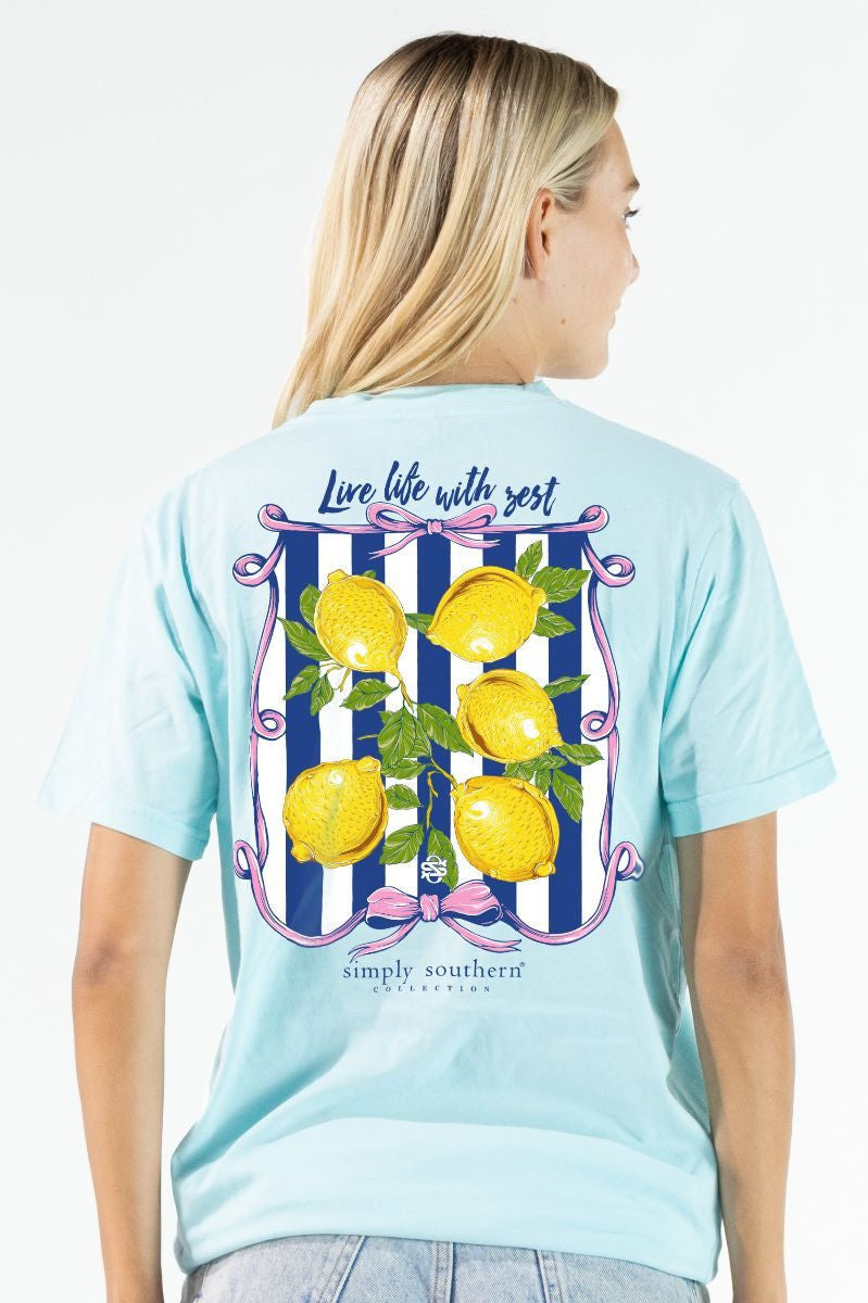 Simply Southern Women's Lemon Tee - Agean
