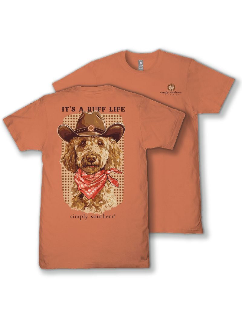 Simply Southern Women's Ruff Life Tee - Papaya