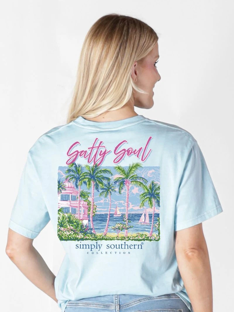 Simply Southern Women's Salty Soul Tee - Ice
