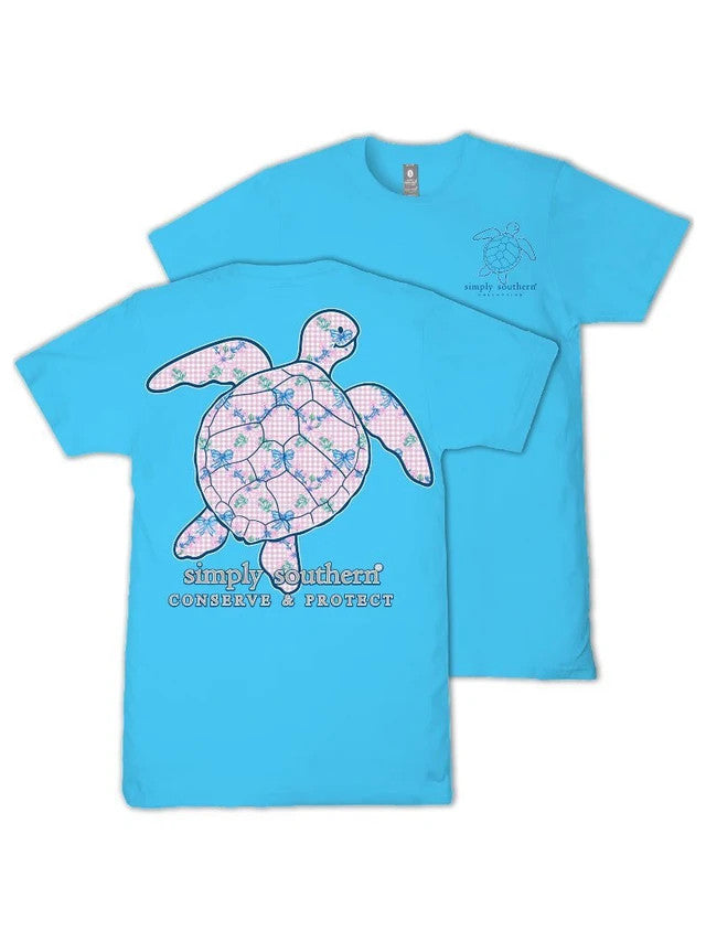 Simply Southern Women's TrackT5 Bows Tee - Lagoon