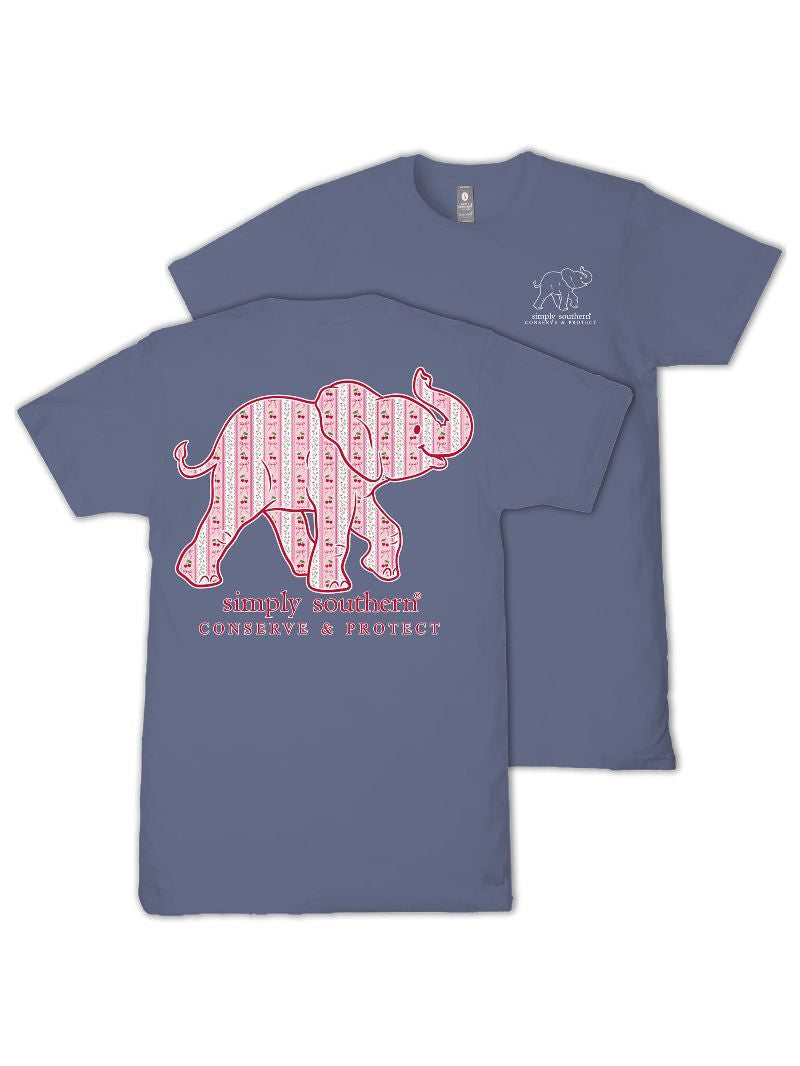 Simply Southern Youth Elephant Track 2 Tee - Cherry Denim