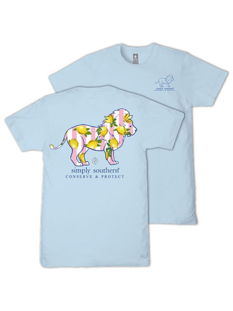Simply Southern Women's Lion Lemon Track Tee - Ice