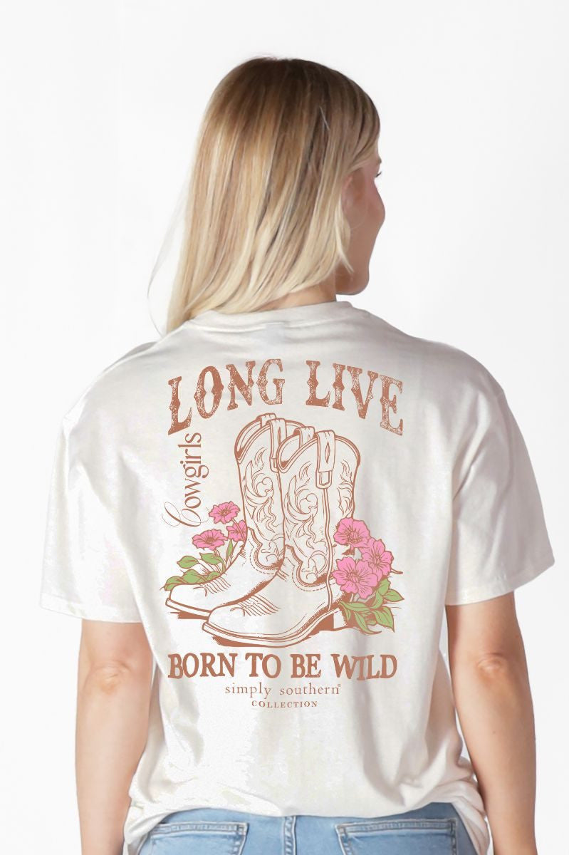 Simply Southern Women's Born to Be Wild Tee - Oyster