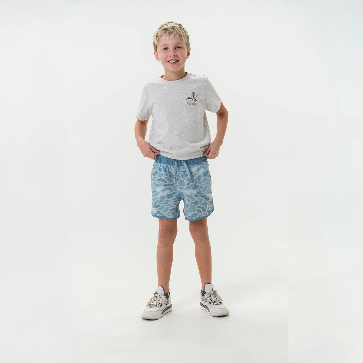 Burlebo Boys' Classic Swim Trunks - Seaside Camo