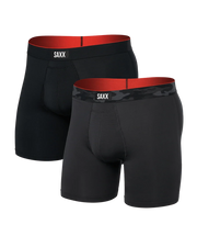 Saxx Men's Multi-Sport 6" Mesh Performance Boxer Brief - 2 Pack - Remote Camo Waistband/Black