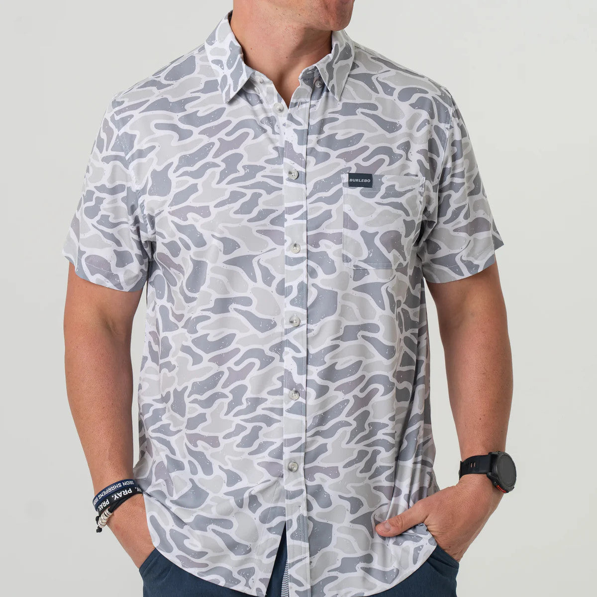 Burlebo Performance Button Up - White Camo