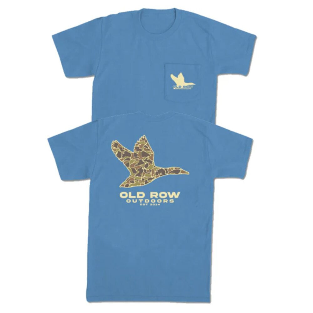 Old Row Outdoors Flying Duck Pocket Tee - Washed Denim