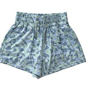 Old Row Women's Blue Camo High Waisted Shorts