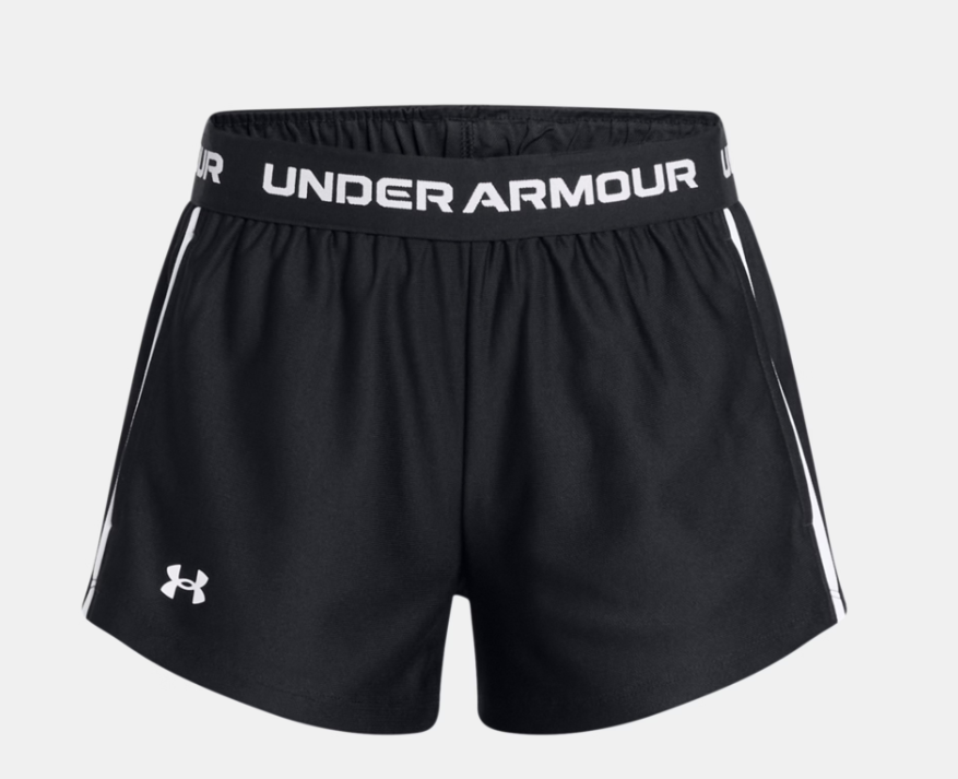 Under Armour Girls Tech Play Up Shorts - Black/White