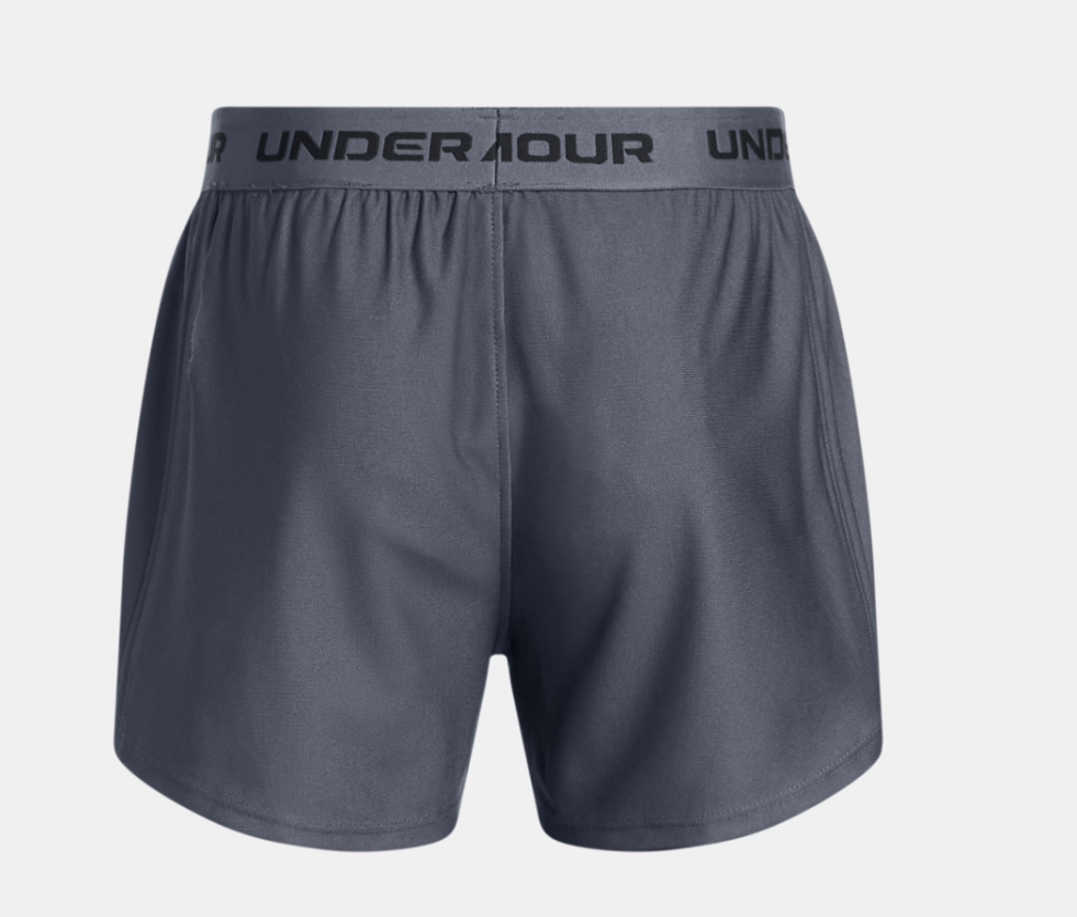 Under Armour Girls Tech Play Up Shorts - Downpour Grey/Black