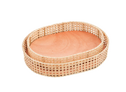 Mud Pie Cane Tray Set