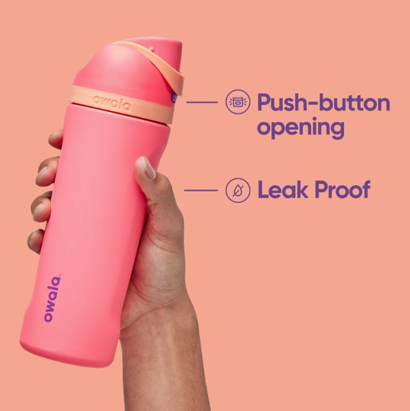 Owala FreeSip 24 fl. oz. Purple BPA Free Wacky Wildberry Water Bottle with Spout Lid