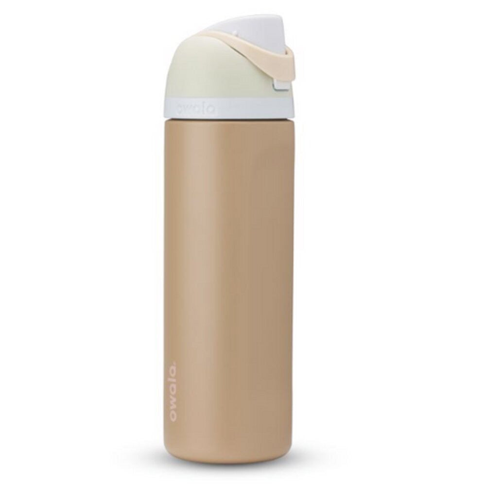 Owala FreeSip 24 fl. oz. Tan BPA Free Muddy Buddy Water Bottle with Spout Lid