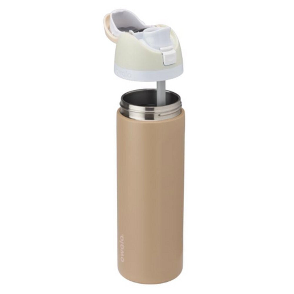 Owala FreeSip 24 fl. oz. Tan BPA Free Muddy Buddy Water Bottle with Spout Lid