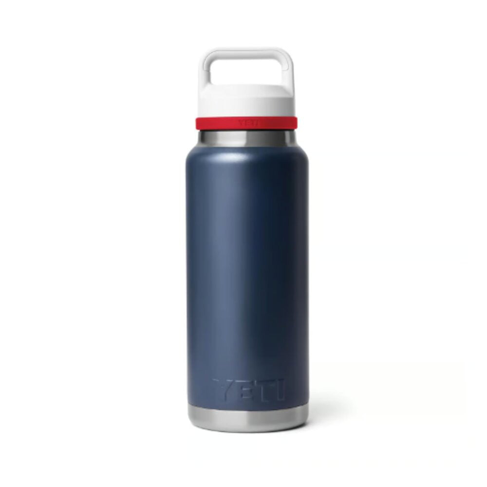 YETI Rambler 36 oz Navy with Red & White BPA Free Bottle with Chug Cap
