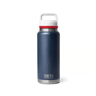 YETI Rambler 36 oz Navy with Red & White BPA Free Bottle with Chug Cap