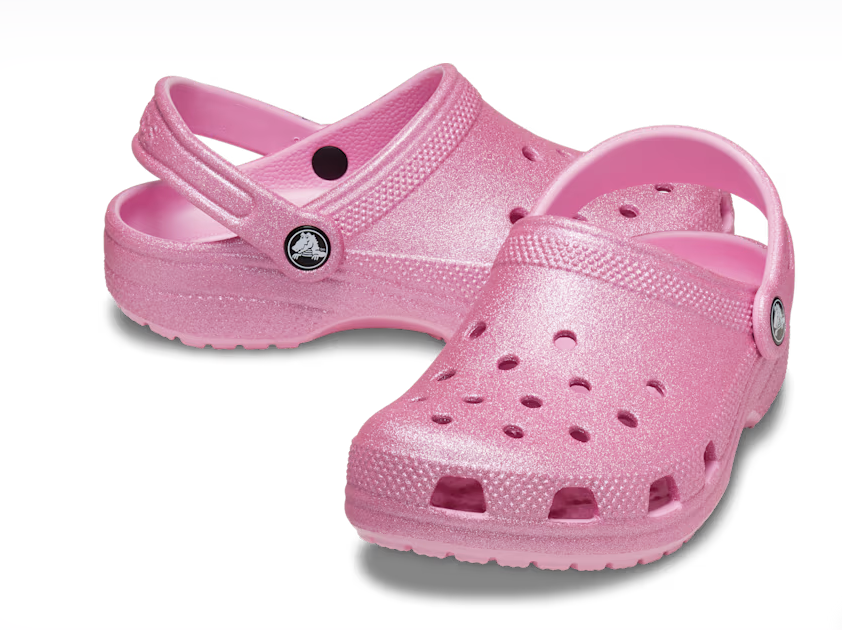 Crocs Kids' Classic Glitter Clog - Pink Tweed Glitter