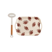 Mud Pie Football Tray & Spatula Set