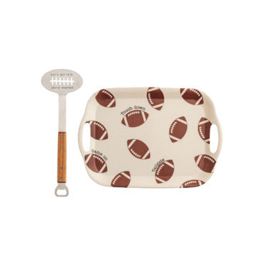 Mud Pie Football Tray & Spatula Set